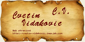 Cvetin Vidaković vizit kartica